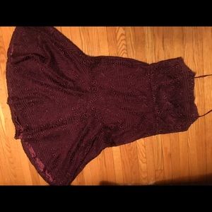 Lulus burgundy lace midi new dress size L